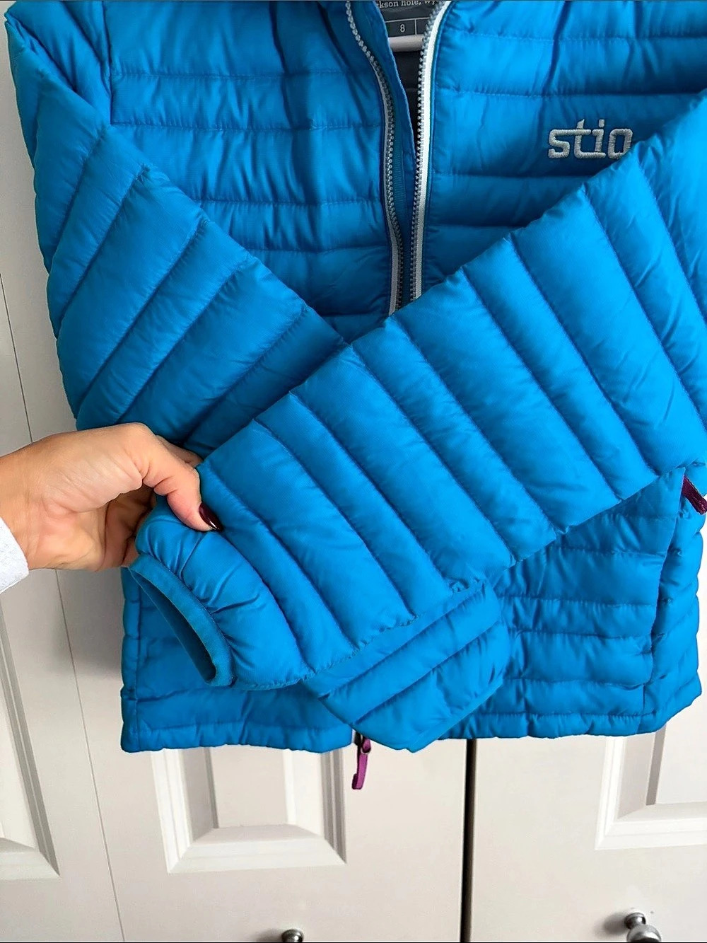 Stio Kids' Down Hooded Jacket Puffer Blue Boys 8 - Picture 5 of 6